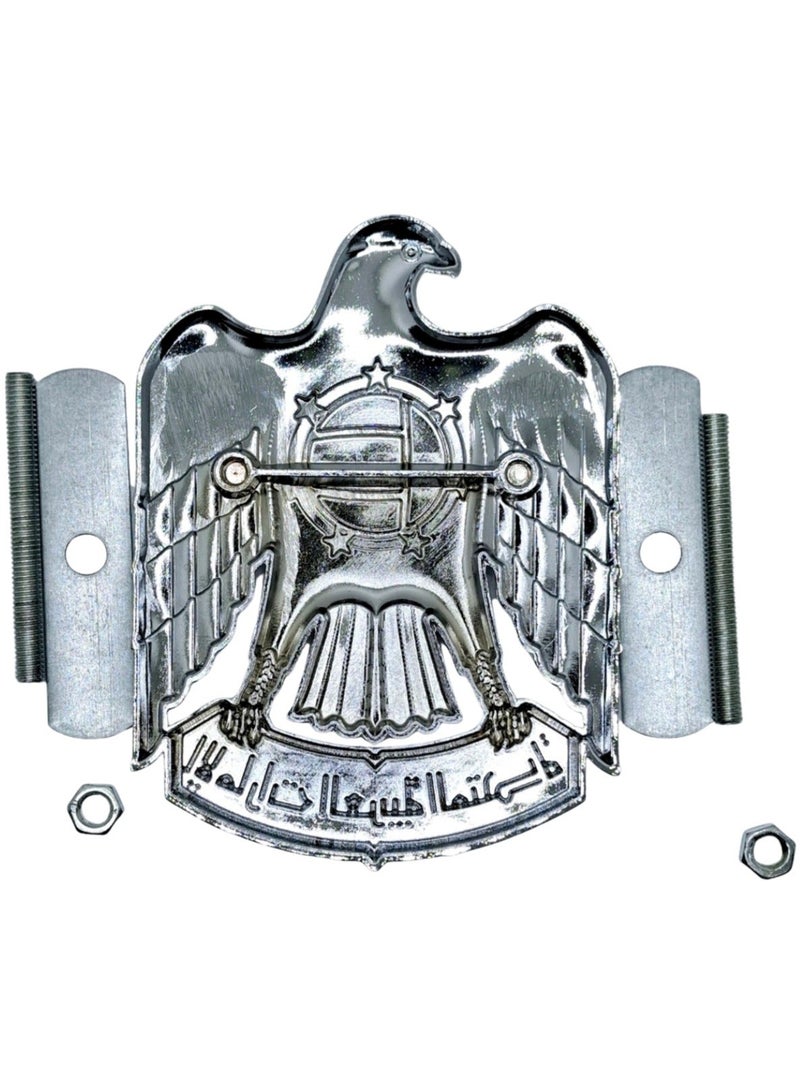 HERIOS UAE Eagle Logo Car Emblem, Silver Colour - Image 3